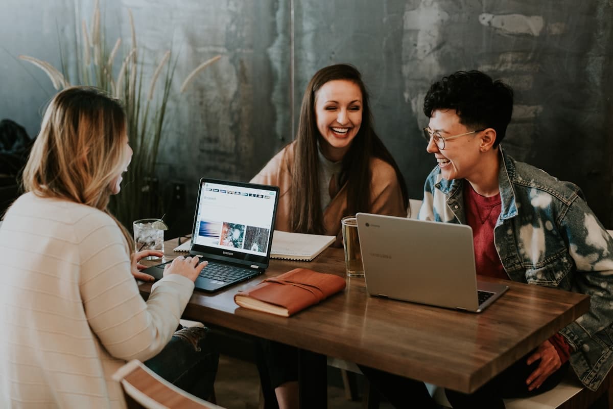 Global remote professionals working together