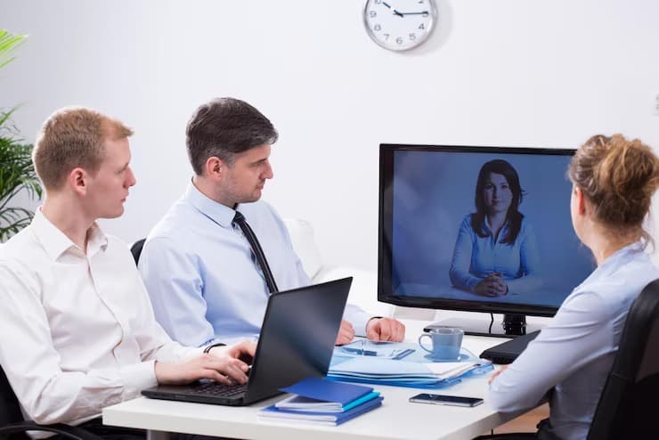 Professional virtual staff collaborating