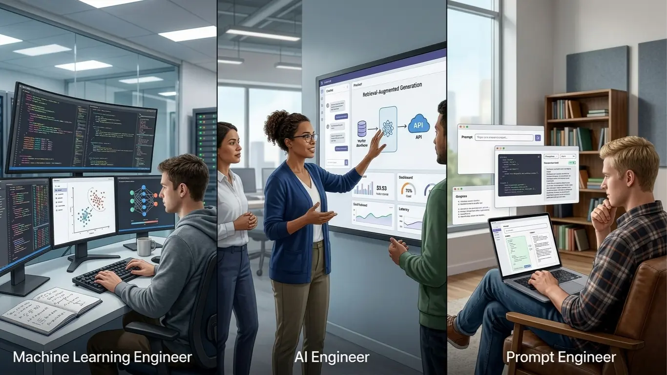 AI Engineer vs ML Engineer vs Prompt Engineer Guide